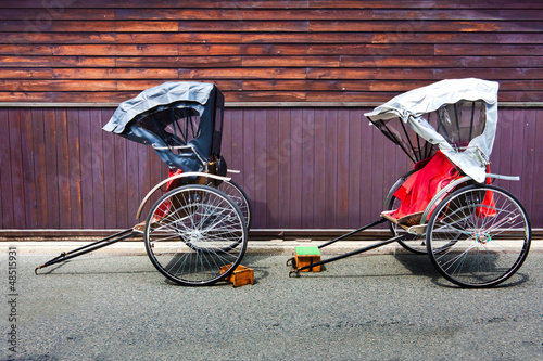 Valokuva Japanese Rickshaw in the Old Town of Hida, Takayama, Japan