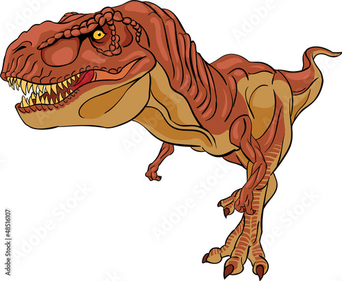 Naklejka dekoracyjna brown tyrannosaurus rex