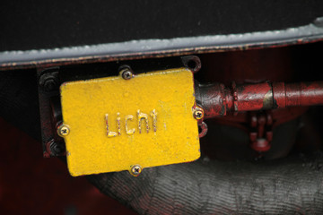 Fototapete - Schild an einer Dampflokomotive