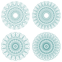 Poster - Set of vector guilloche rosettes
