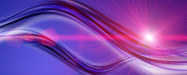 Poster - futuristic wave background design with lights