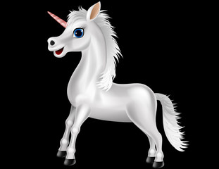 Wall Mural - White unicorn cartoon