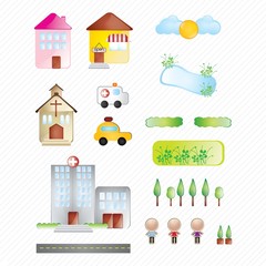 Sticker - Buildings and city