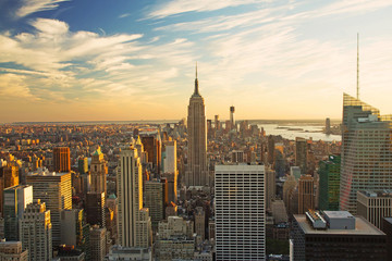 View of Manhattan in sunset light