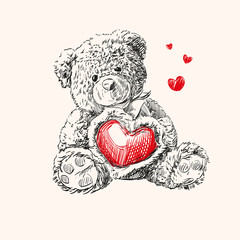 teddy bear with heart.