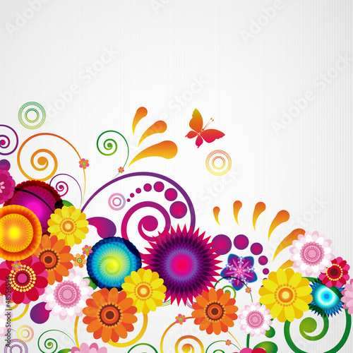 Fototapeta do kuchni Gift card. Floral design background.