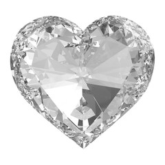 Wall Mural - Diamond heart isolated with clipping path.