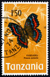 Postage stamp Tanzania 1973 Gaudy Commodore, Butterfly