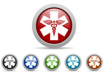 Poster - caduceus vector icon set