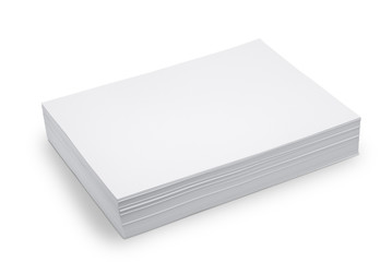 Stack white paper isolated