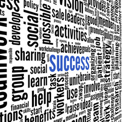 Wall Mural - Success concept in tag cloud