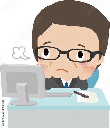 自席で溜息をつく中年ビジネスマン Stock Vector Adobe Stock 自席で溜息をつく中年ビジネスマン Stock Vector Adobe Stock
