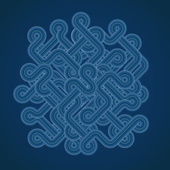 Poster - Abstract graphic shape on blue background