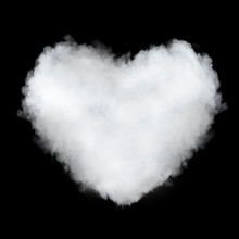 Heart Shaped Cloud Isolated On Black
