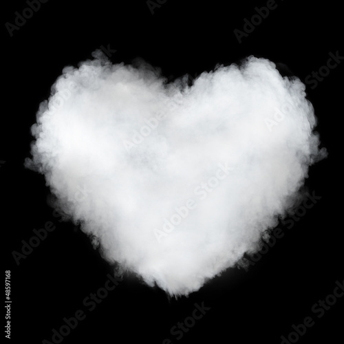 Naklejka - mata magnetyczna na lodówkę heart shaped cloud isolated on black