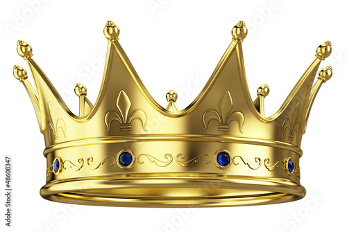 Cuadros en Lienzo Corona del oro aislado en el fondo blanco