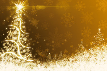 Poster - Shinny Christmas Tree, abstract background