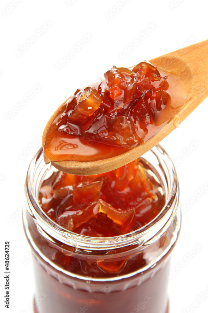 tasty homemade jam, isolated on white