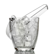 Glass Ice Bucket Isolated On White