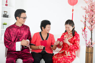 chinese new year celebration by asian family