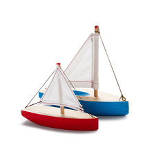 Red And Blue Toy Sailboat