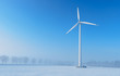 Giant wind turbine in a winter landscape