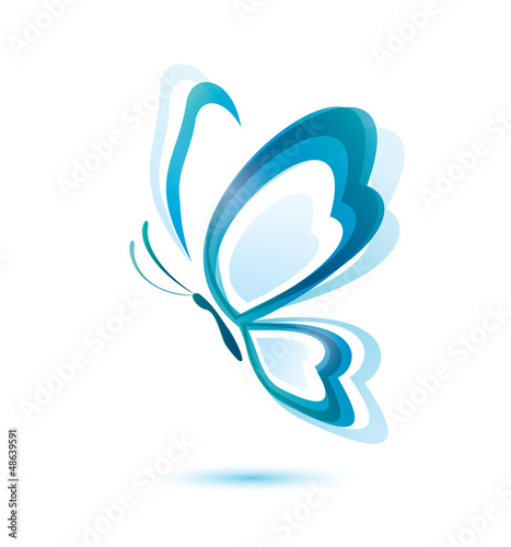 Naklejka na szybę blue butterfly, beauty concept