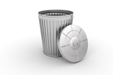 3d illustration of steel trash