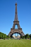 Fototapeta Boho - Eiffel Tower under a blue sunny sky in Paris, France