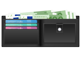 Wall Mural - wallet with one hundred euro banknote