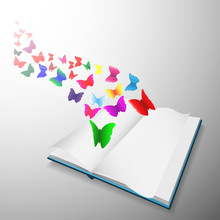 Concept Design, Butterfly Flying Out From Open Book