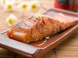 Canvas Print - grilled salmon