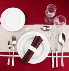 Sticker - holiday table setting, close up