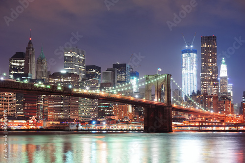 Naklejka na drzwi New York City Brooklyn Bridge