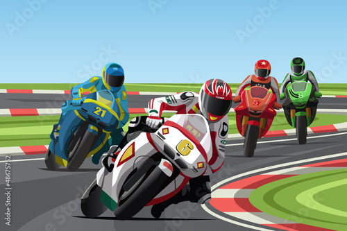 Naklejka - mata magnetyczna na lodówkę Motorcycle racing