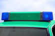 Blue light of a police car