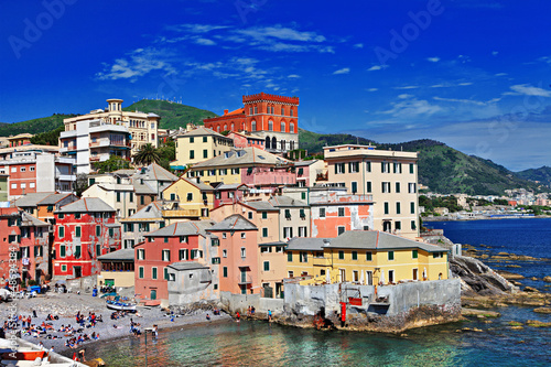 Foto-Flächenvorhang ohne Schienensystem - Colorful Italy series - Genova, Liguria (von Freesurf)