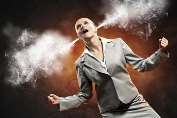 businesswoman in anger