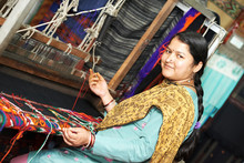 Young Indian Woman Weaver