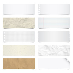 collection of note papers background.