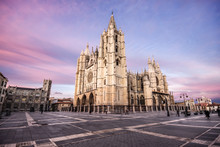 Gothic Cathedral Of Leon, Castilla Leon, Spain