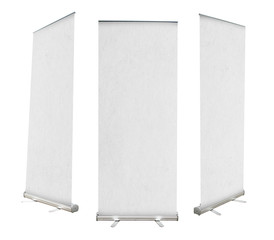 Aufkleber - blank roll up banner display with paper texture