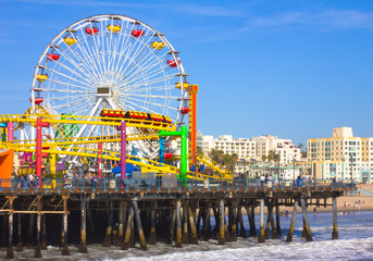 Santa Monica, CA. with a view of the Ferris Wheel