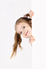 Poster - Smiling cute little girl isolated