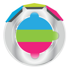 Fototapete - Abstract disc background with three parts