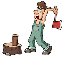 Illustration Of Man Chopping Wood