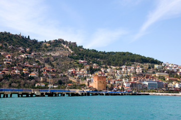 Sticker - Burgberg und Roter Turm - Alanya - Türkei