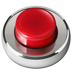 Poster - Red web button, 3D chrome metallic.