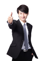 Canvas Print - handsome business man show thumb up