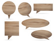 © kromkrathog - Vector wood texture speech bubbles